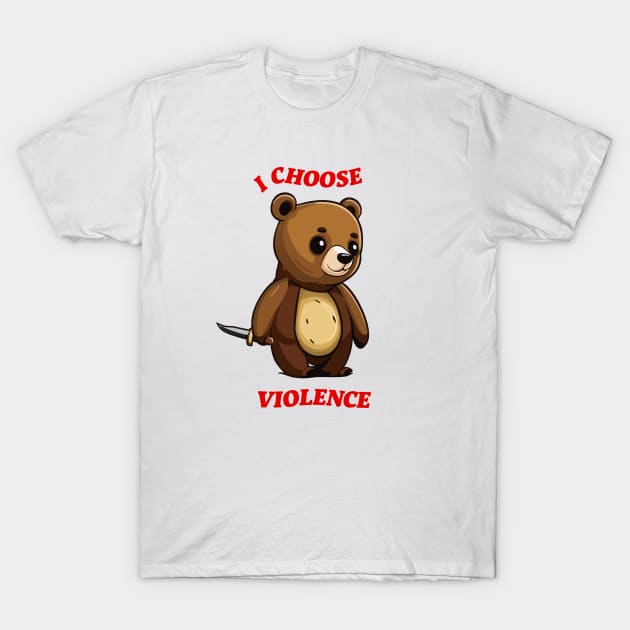 Violent Bear T-Shirt by JJFDesigns